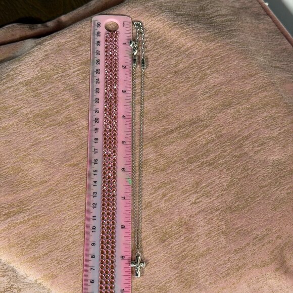 Brighton Silver-Tone Cross Pendant Necklace with Heart Charm - Picture 6 of 7